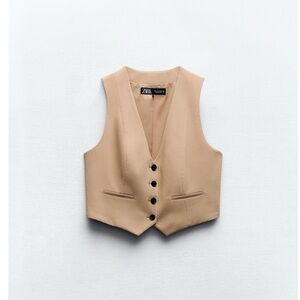 Zara Beige Sleeveless Vest